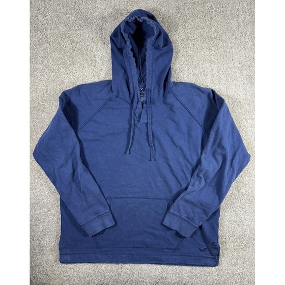 American Eagle Outfitters Other - American Eagle Men's XXL Blue Henley Hoodie Classic Fit Pullover - 2 Speck Marks